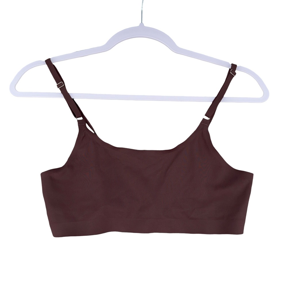 Seamless Bralette Crop Top Full‎ Coverage Comfort Bra Brown Size L